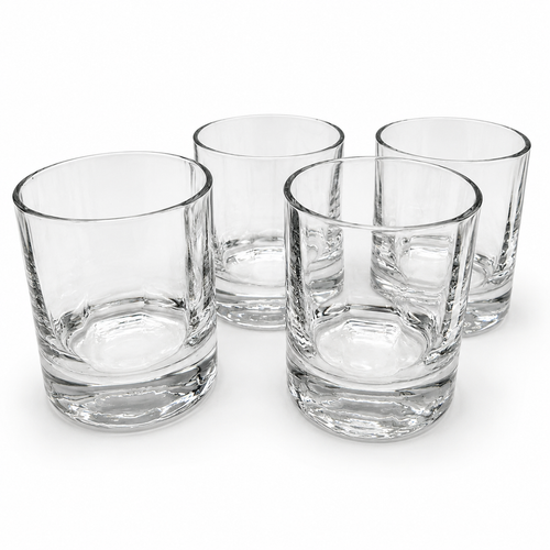 4x Vintage Whiskygläser Set Klar Bleikristall Whiskybecher Tumbler schwer 1544g Showroom Ansbach