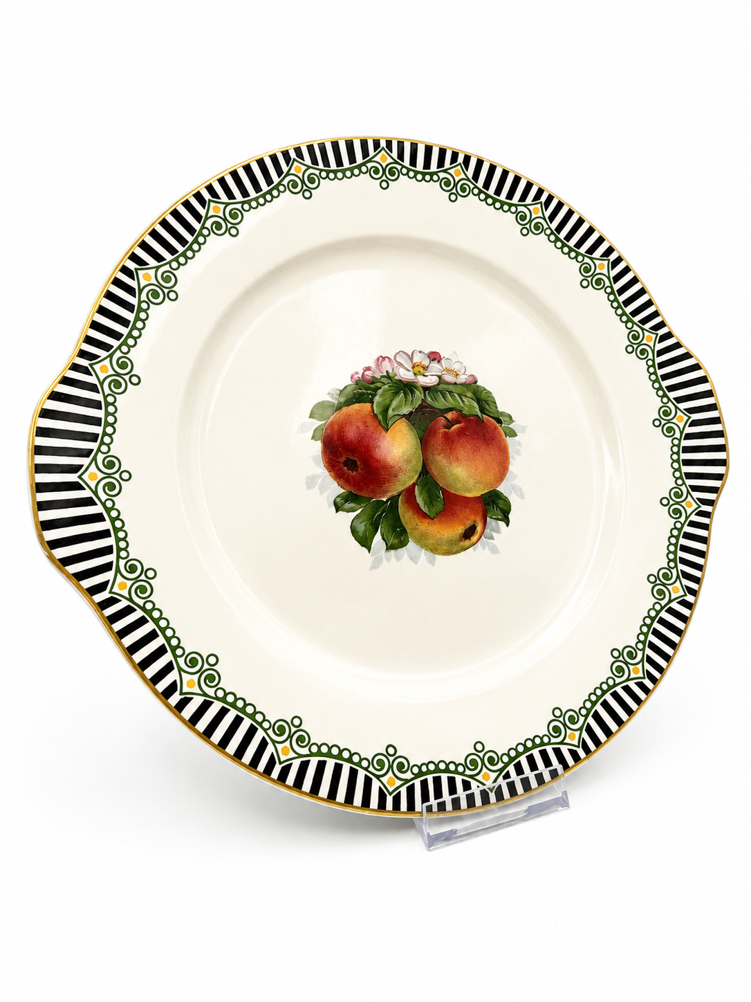 Villeroy & Boch Art Déco Tortenplatte | Mettlach um 1930 | Apfel Dekor | 30cm Villeroy & Boch