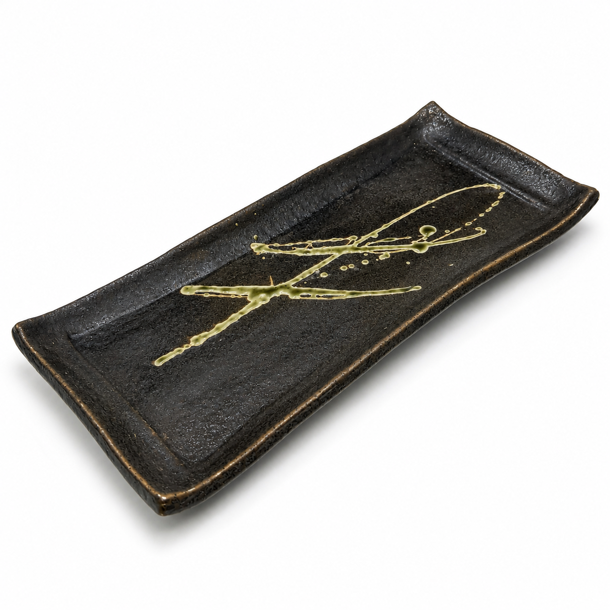Moderne Design-Keramikschale von Yamashita Kogei I Rechteckige Keramikplatte Yamashita Kogei