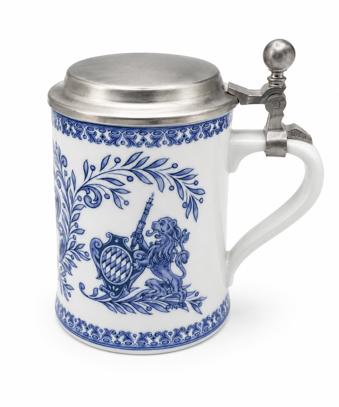 Zierkrug Fränkisch Blau Anno 1880 | Kupferschmied | Merkle Atelier | Zinndeckel Showroom Ansbach