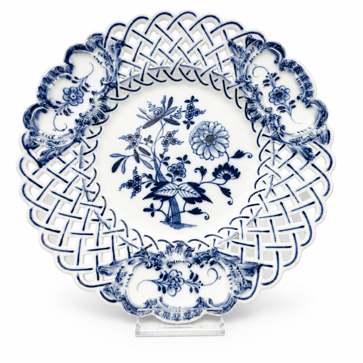 Meissen Durchbruchteller | Zwiebelmuster Blau | Handbemalt | ca. 1934-1945 | TOP Meissen