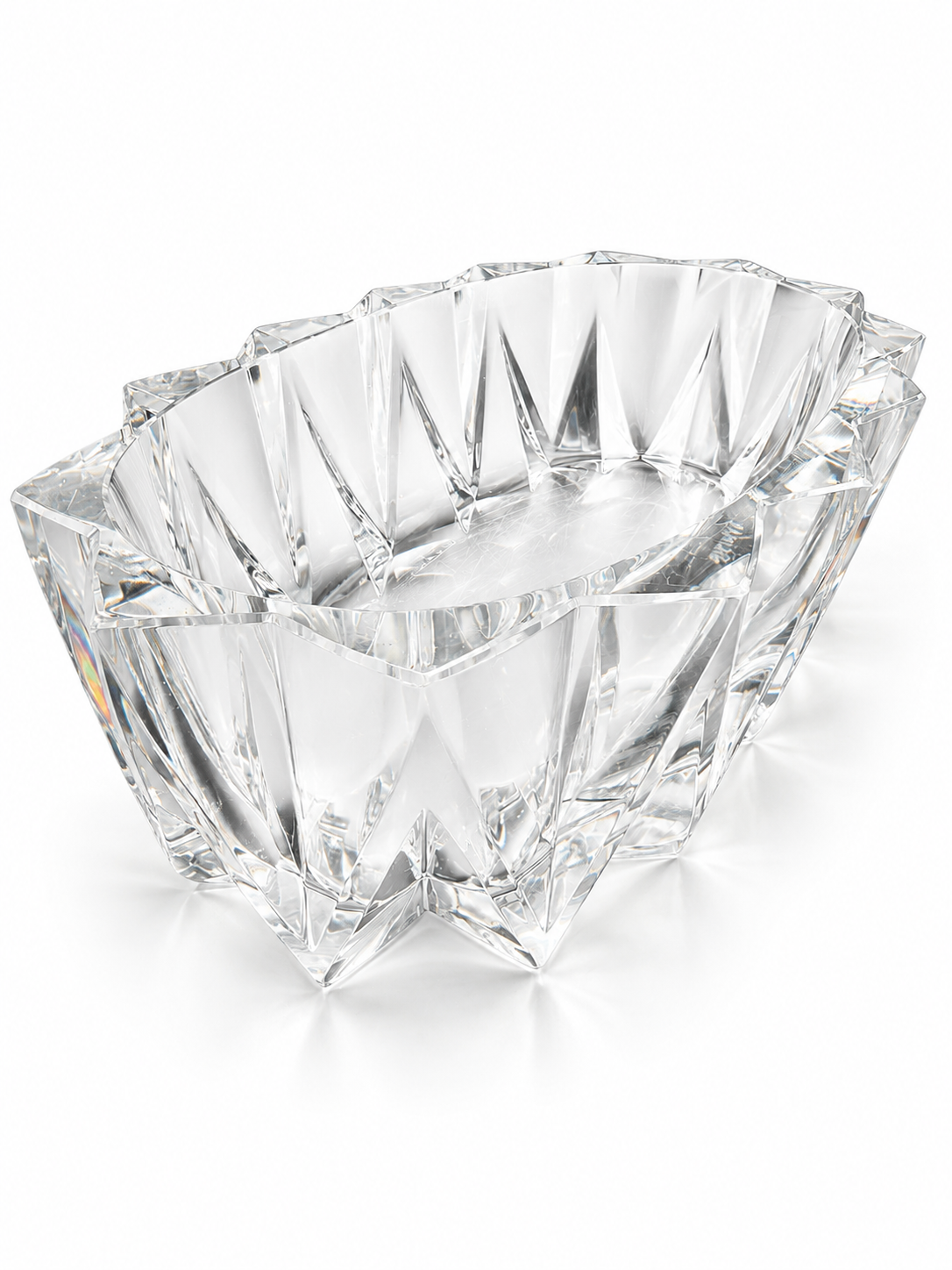 XL Design Kristallschale ROBERT SOLIMAN | Brutalist Ice Glass | Signiert | 5kg Showroom Ansbach