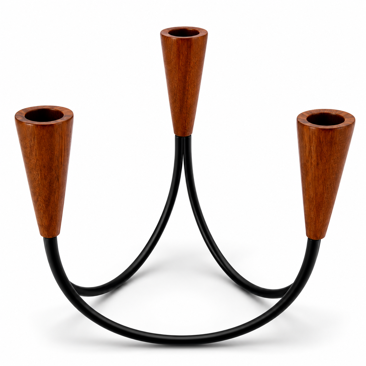 Danish Design Kerzenständer | Teak & Metall | Mid Century Modern | Vintage 60s Showroom Ansbach