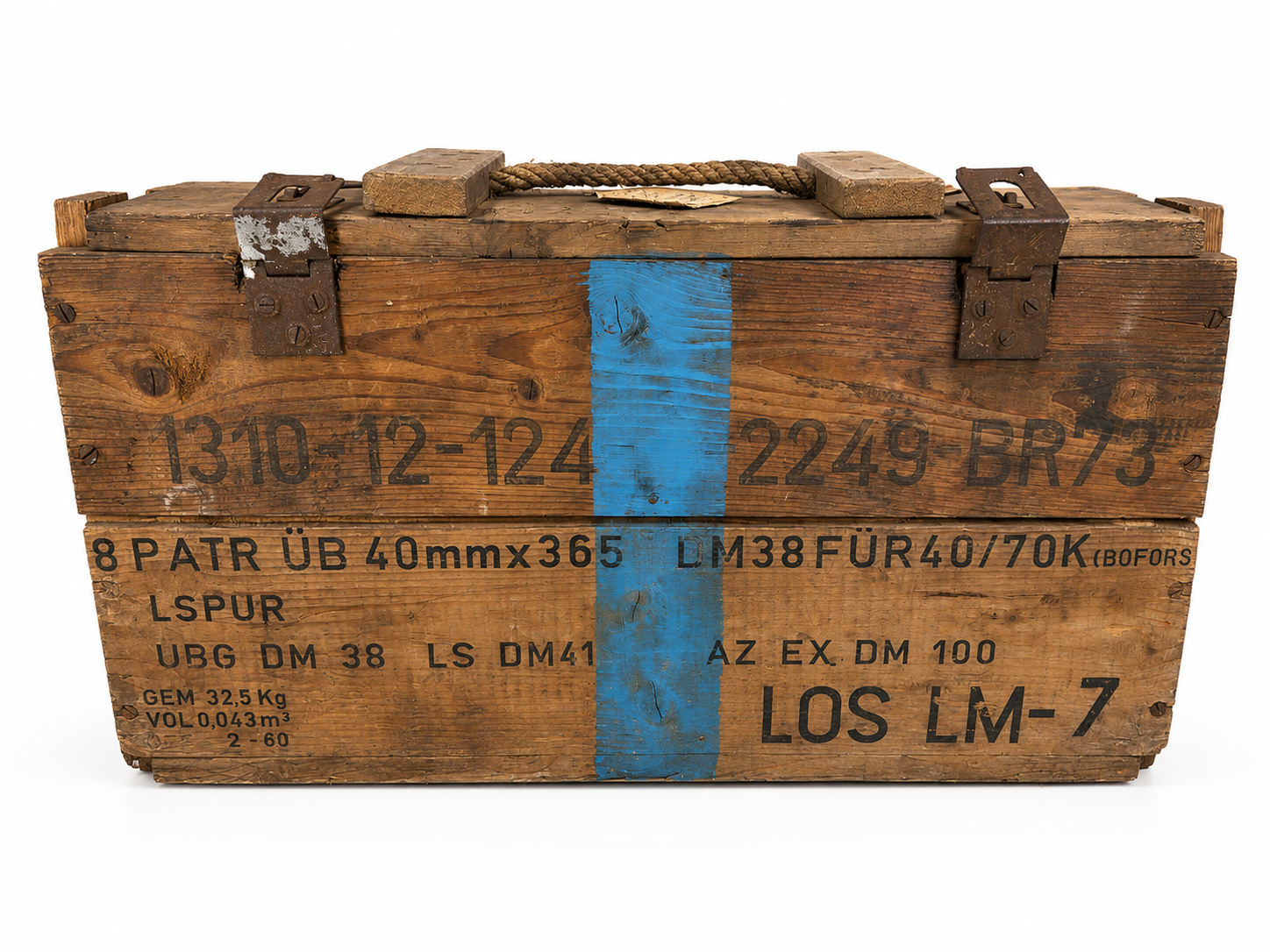 Original Bundeswehr Munitionskiste Holz Bofors 40mm – Vintage/Deko Showroom Ansbach