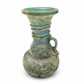 Glas Vase Blau | Bullicante Technik (Luftblasen) | Vintage | 11,5 cm Murano