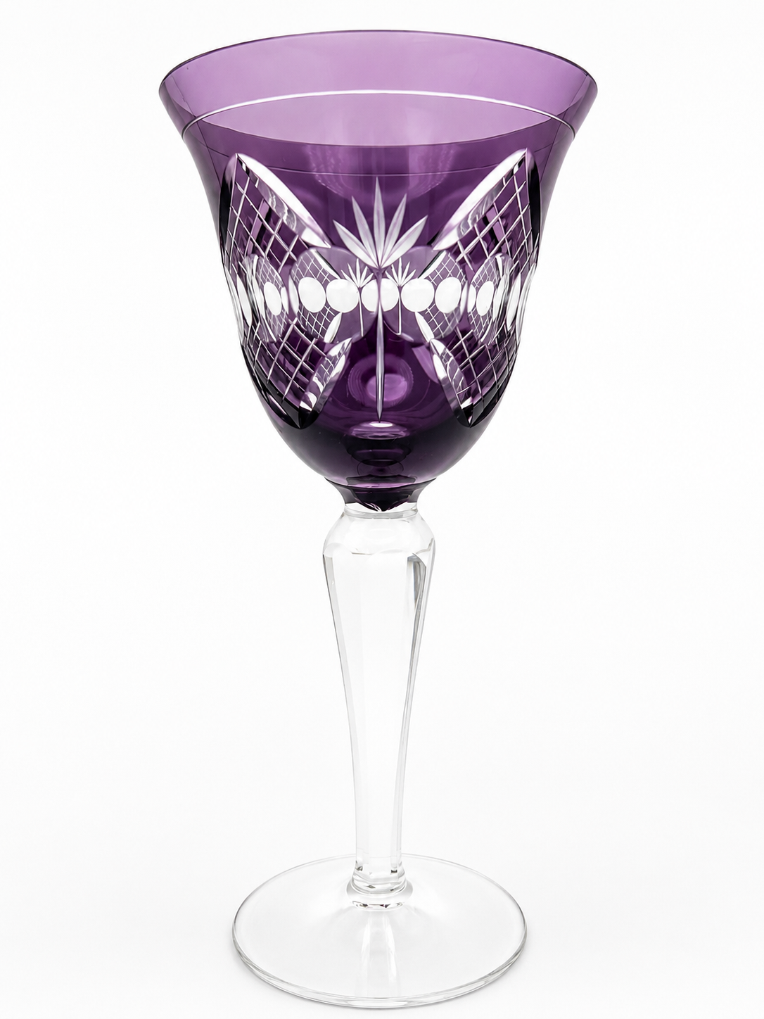 Edles Römer Weinglas Amethyst | Lila Überfang | Handgeschliffen | 19,5cm Amethyst