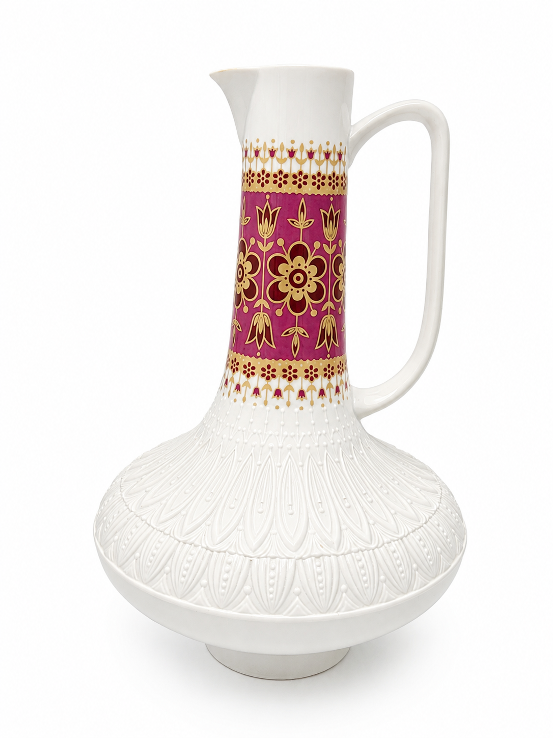 K&A Krautheim Selb Vase / Kanne | Mid Century 60er | Relief & Gold Krautheim & Adelbr (Selb Bavaria)