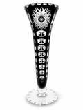 Edle Vase Schwarzes Bleikristall | Kelchform Vintage 24cm Nicht markiert
