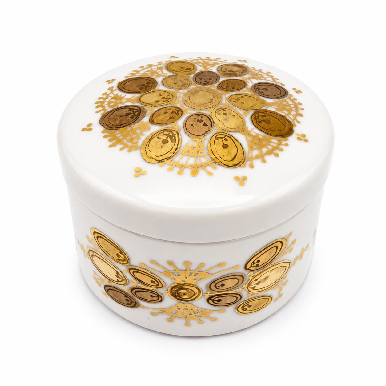 Rosenthal studio-line Bjørn Wiinblad Quatre Couleurs Deckeldose Porzellan 6 cm Showroom Ansbach