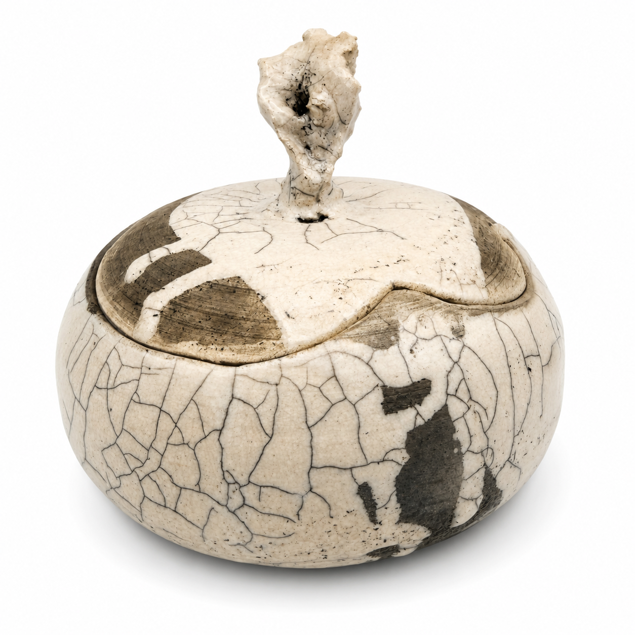 Studiokeramik Schale mit Deckel Ursula Fattorini-Daglio Thun I Raku Keramik Ursula Frattorini-Daglio