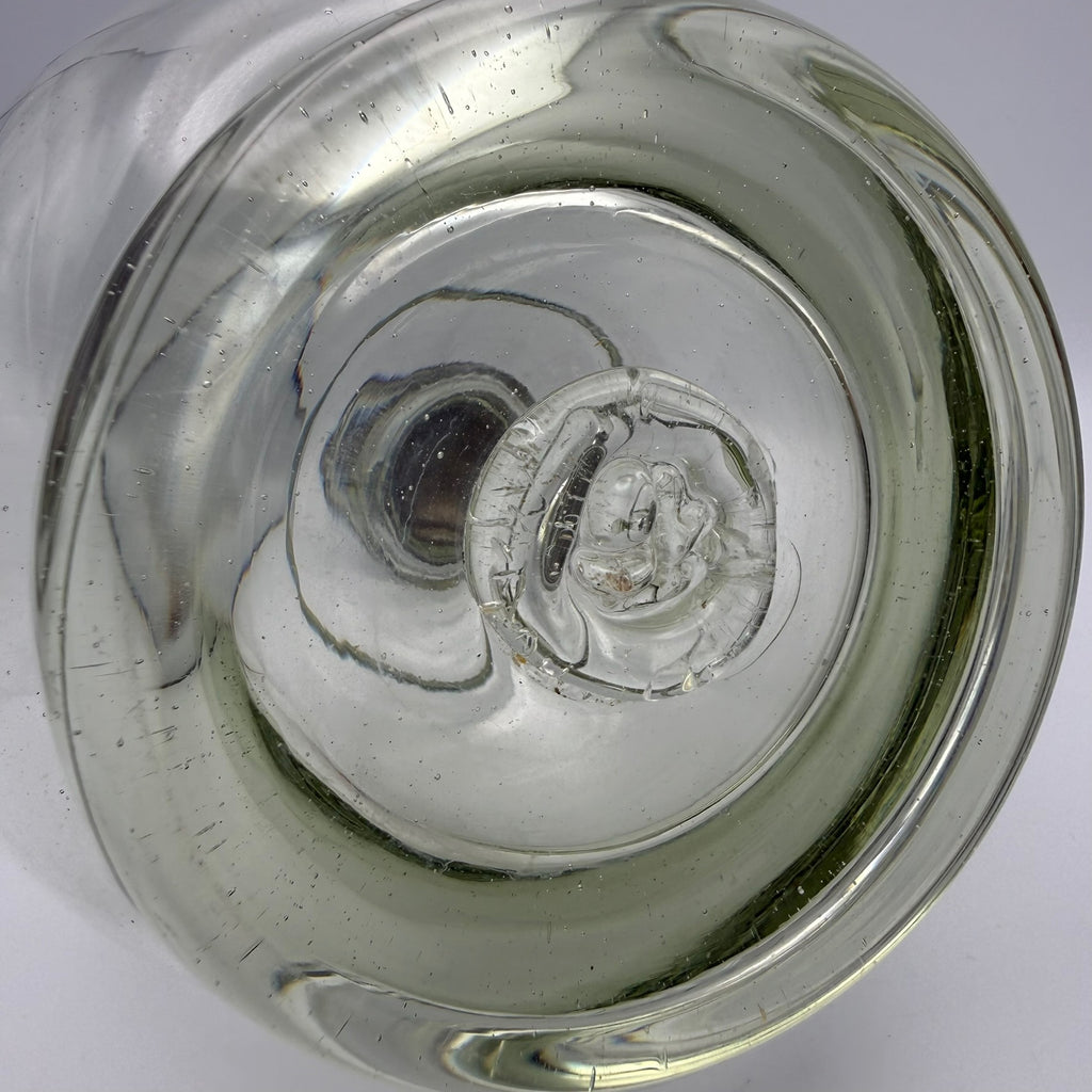Antikes Waldglas Wein Krug I Zinndeckel I Mundgeblasen Abriss I Historismus um 1900 I 25 cm Showroom Ansbach