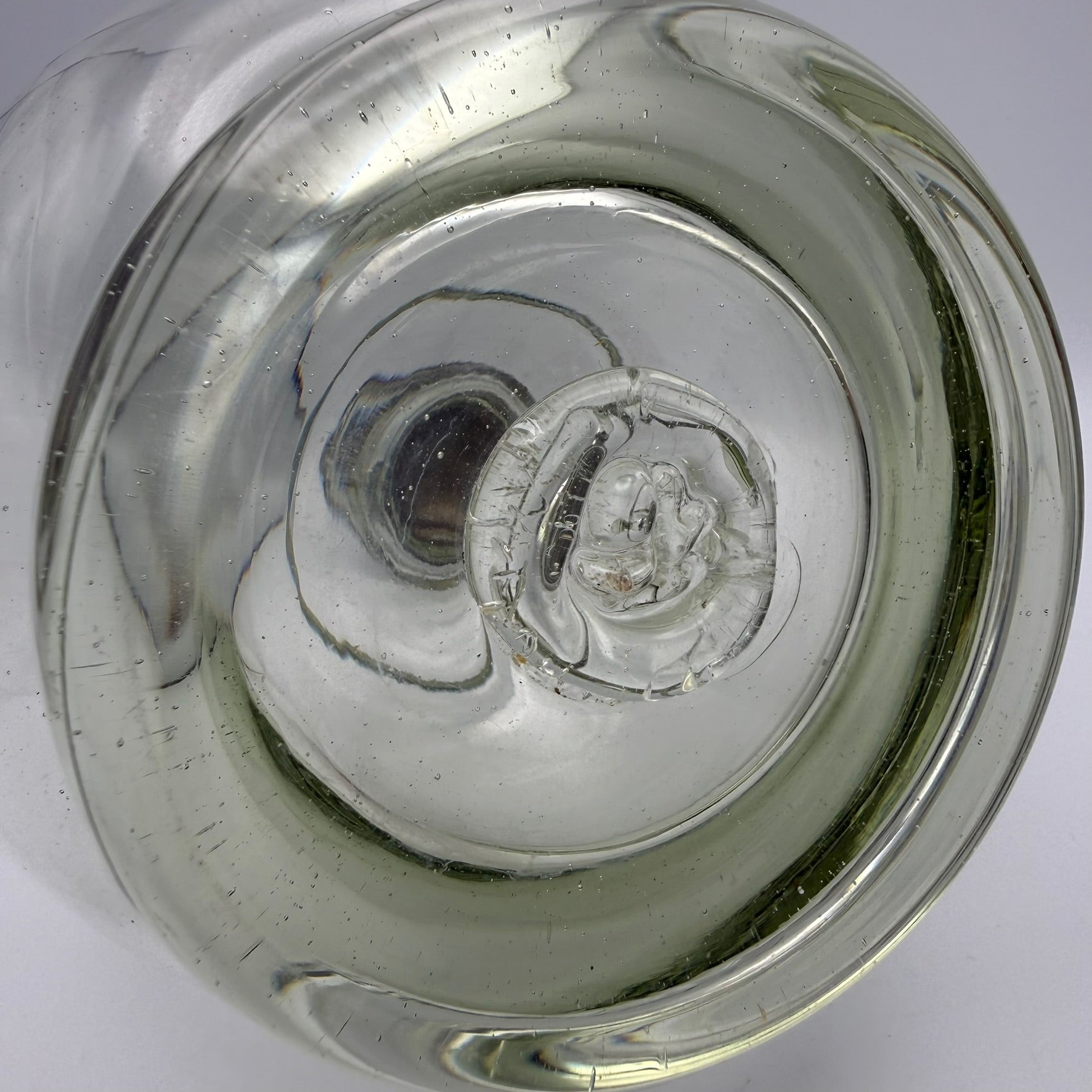 Antikes Waldglas Wein Krug I Zinndeckel I Mundgeblasen Abriss I Historismus um 1900 I 25 cm Showroom Ansbach