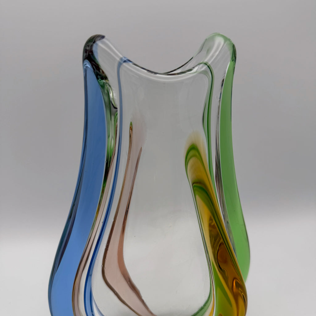 Sklo Union Rhapsody Glas Vase František Zemek Tschechoslowakei 60er Vintage 1143g Sklo Union
