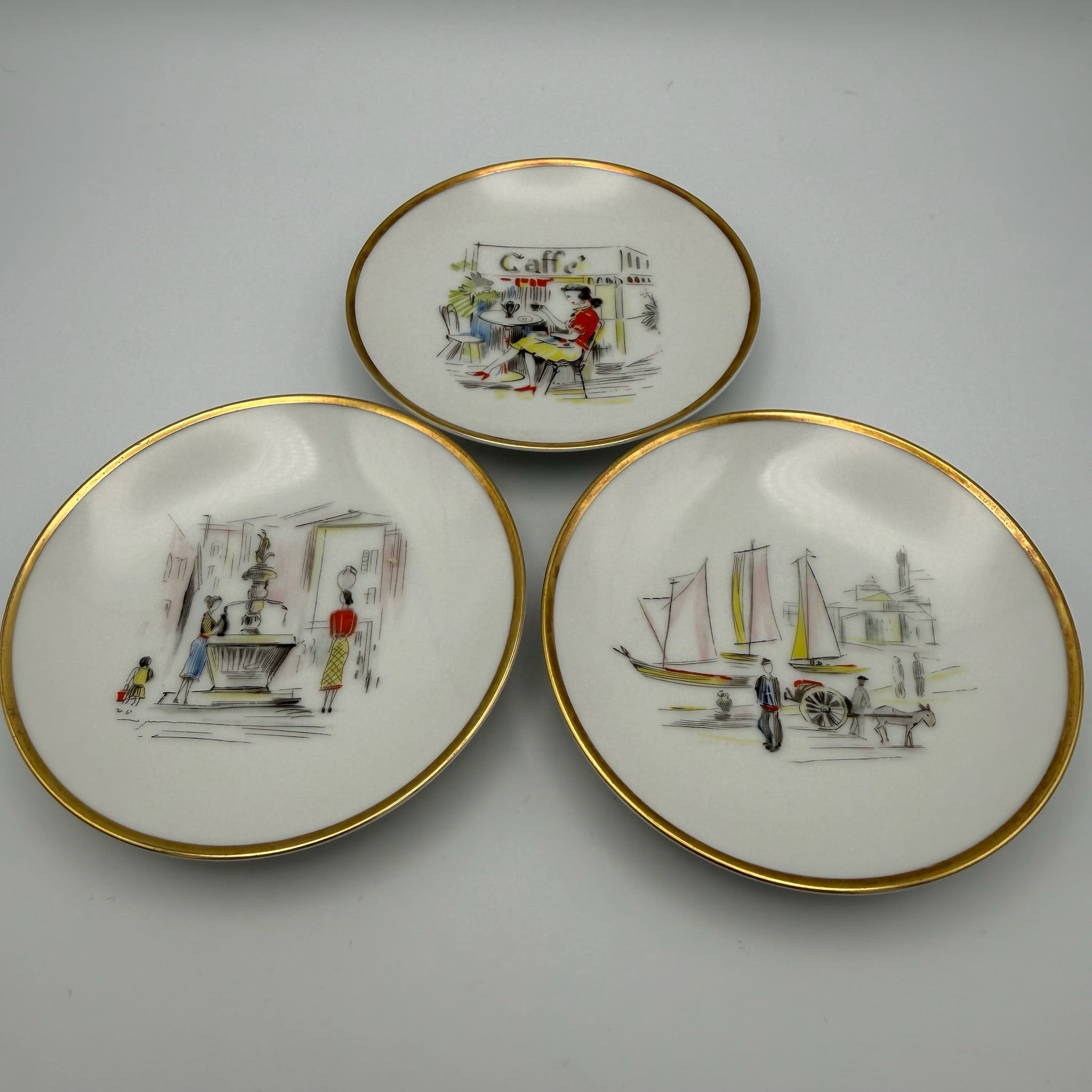 3x Älteste Volkstedt Konfekttellerchen Alt-Volkstedt Hutschenreuther weiß 10cm Showroom Ansbach