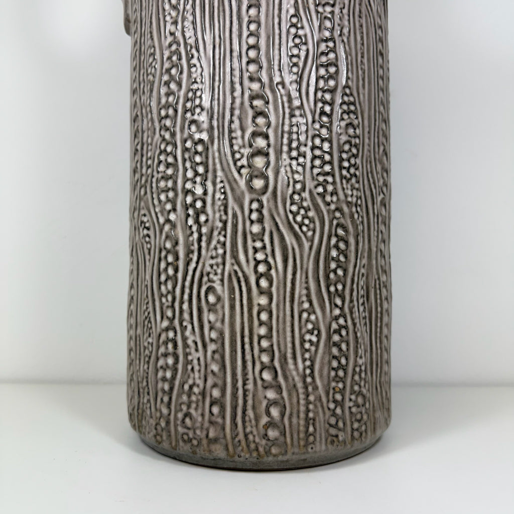 XL Carstens Tönnieshof Bodenvase 45 cm I Modell 7652-45 I Brutalismus Relief Vase Beige Grau 1970er West German Pottery I Makellos Carstens Tönnieshof
