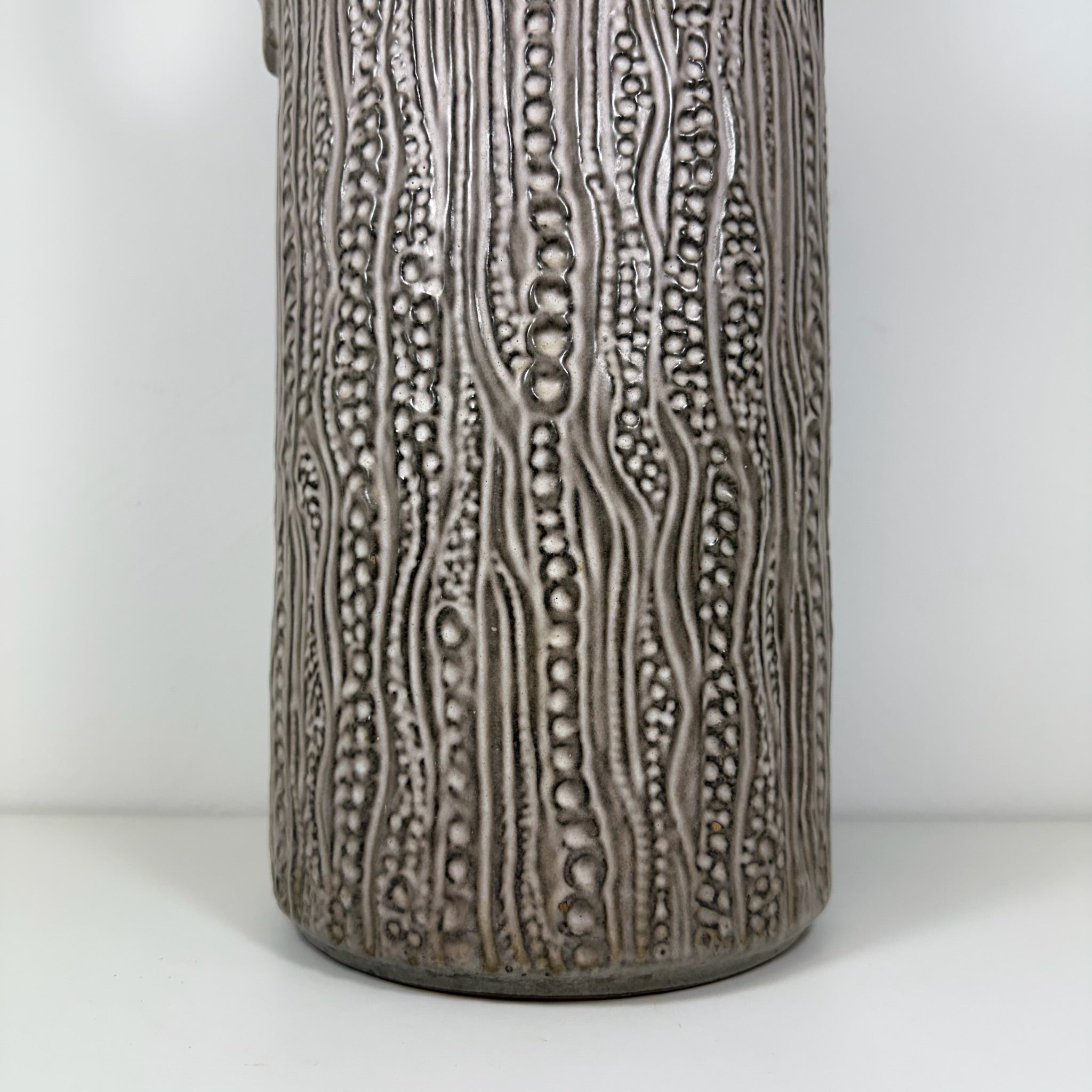 XL Carstens Tönnieshof Bodenvase 45 cm I Modell 7652-45 I Brutalismus Relief Vase Beige Grau 1970er West German Pottery I Makellos Carstens Tönnieshof