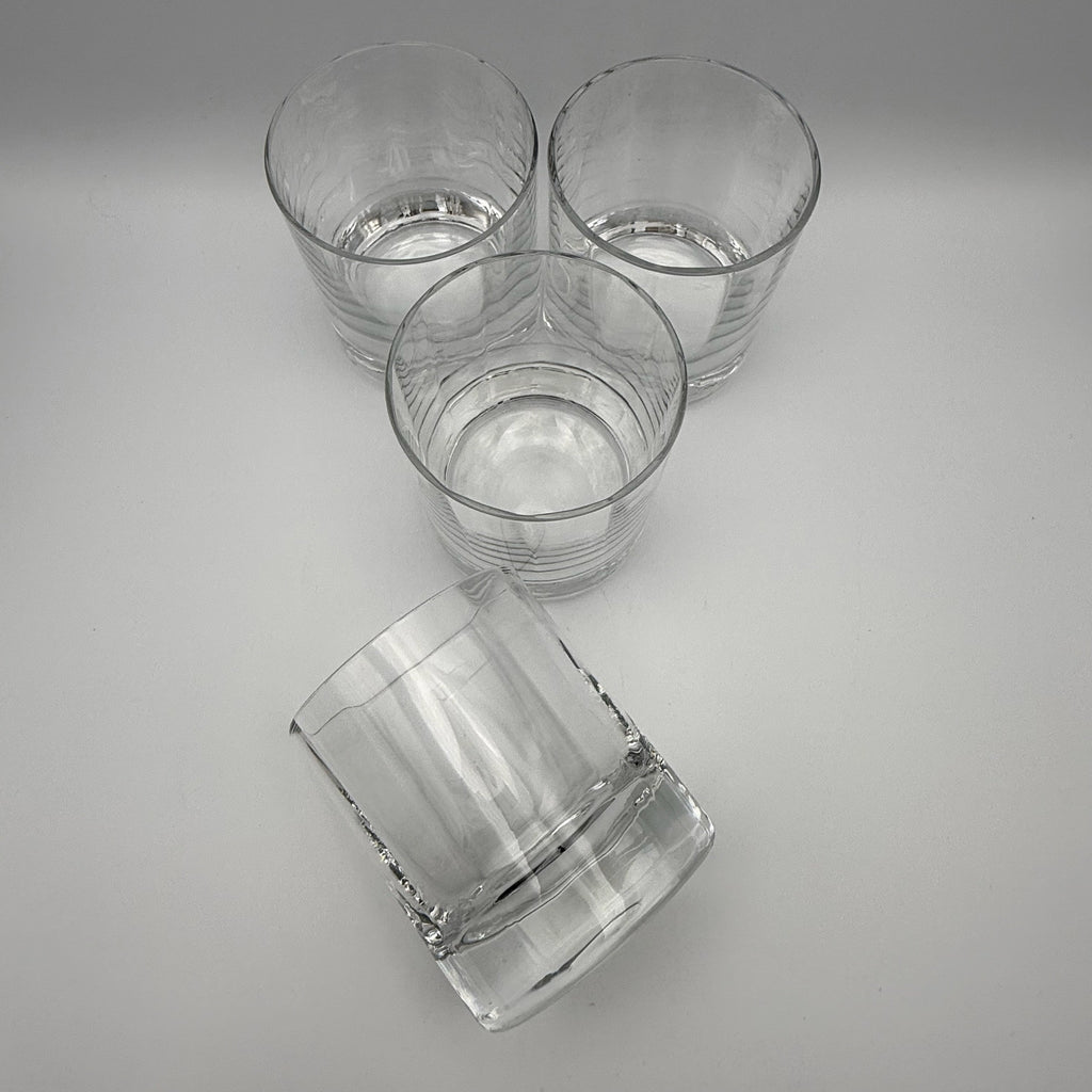 4x Vintage Whiskygläser Set Klar Bleikristall Whiskybecher Tumbler schwer 1544g Showroom Ansbach