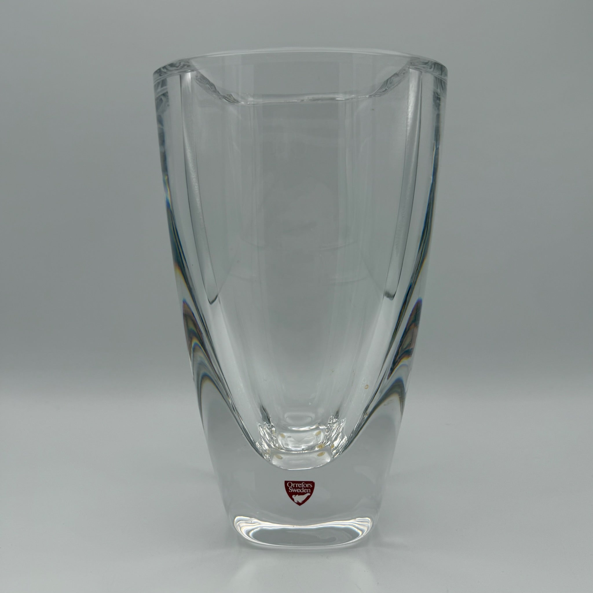 Original Orrefors Kristall Vase Gemarkt Schweden Vintage Mid Century Schwer 2846g Orrefors