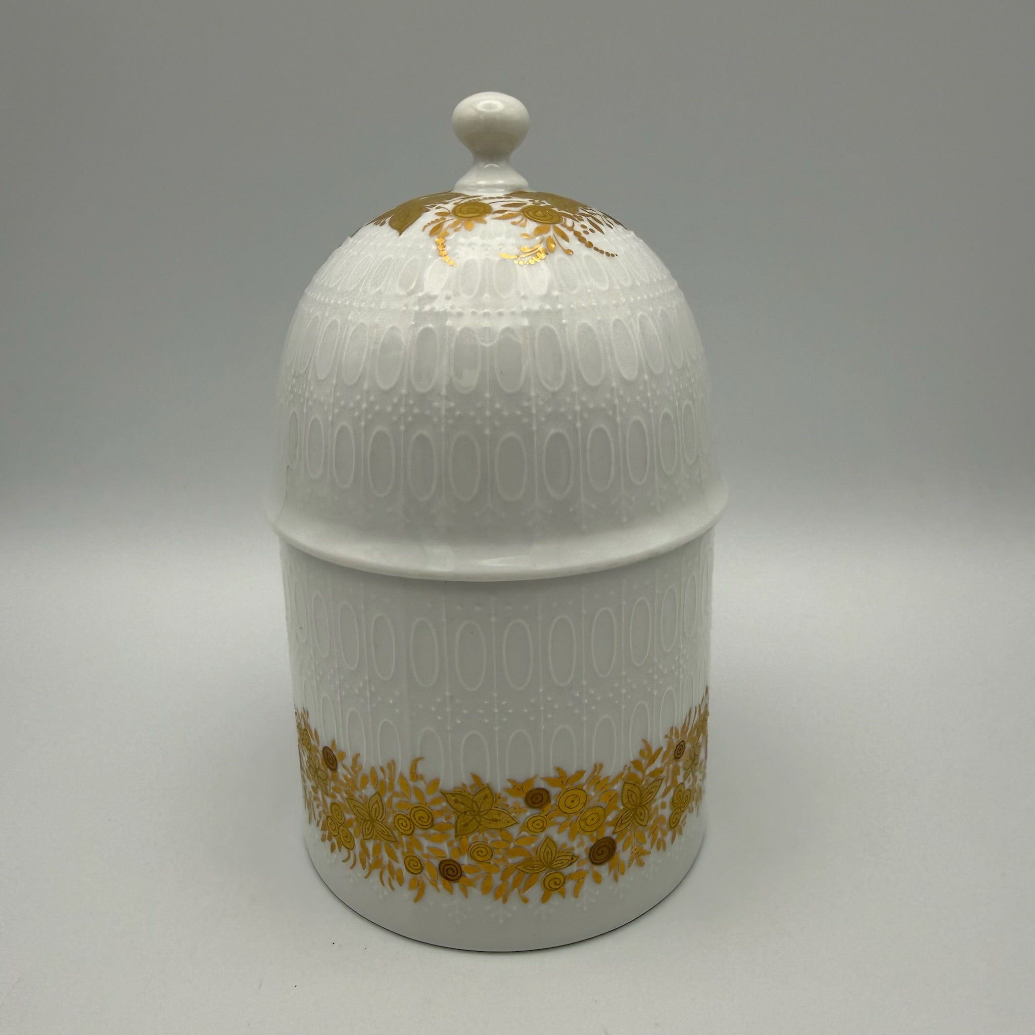 Rosenthal Deckeldose Romanze in Gold I Design Bjørn Wiinblad I studio-linie Zuckerdose I Vintage 15 cm Rosenthal