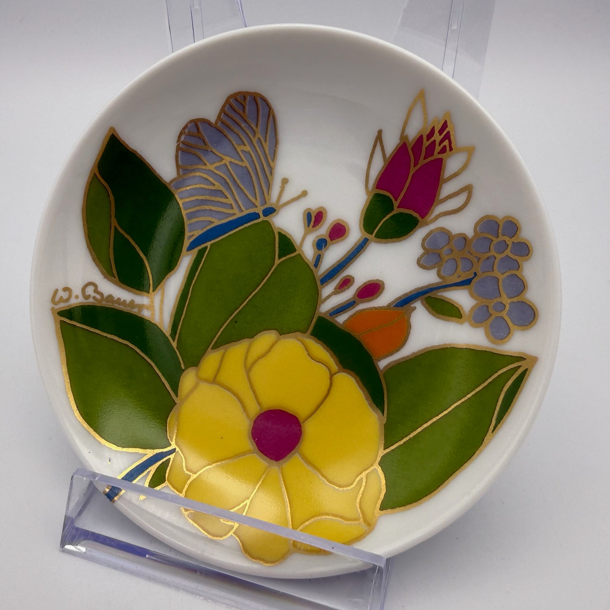 Rosenthal studio-linie Jubiläumsteller 1979/1980 I Design Walter Bauer I Konfektteller Schmetterling Gold I 9,5 cm Rosenthal