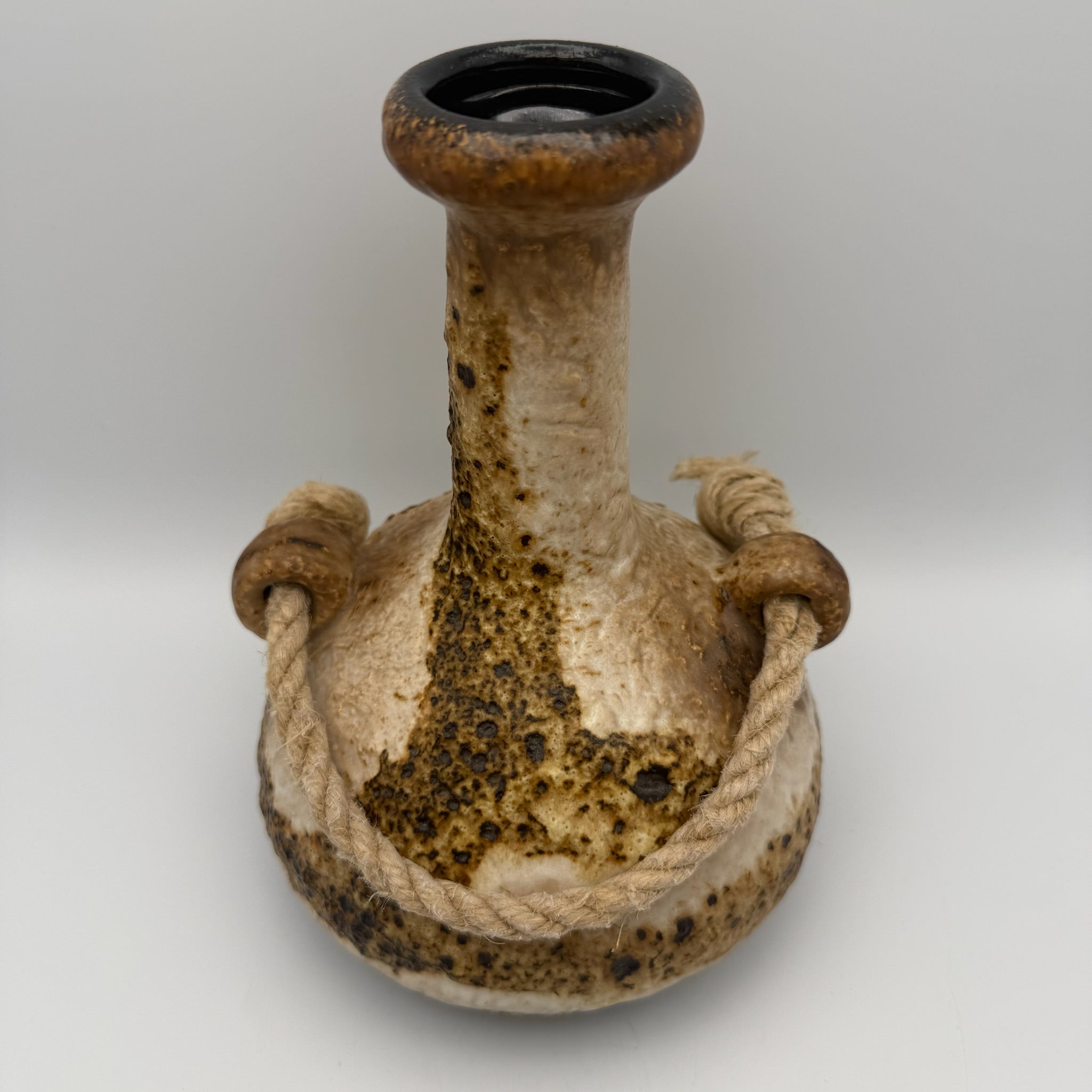 Dümler & Breiden Fat Lava Vase 1105-22 I Kordel-Dekor Braun Beige Schwarz I WGP Kunstkeramik Mid-Century ca. 1970 Dümler & Breiden