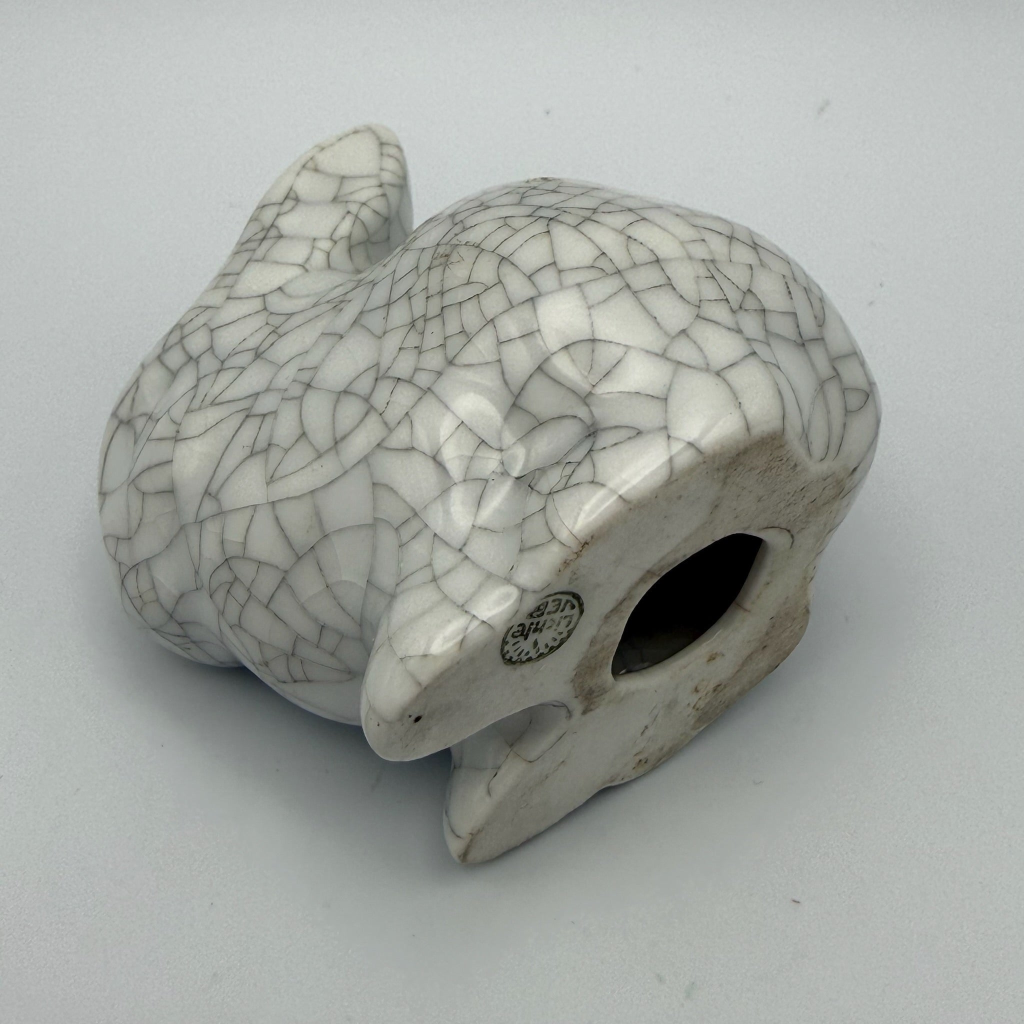 Lichte VEB Porzellan Hase I DDR Design I Walter Bosse Stil I Craquelé I Signiert I 7 cm Lichte VEB