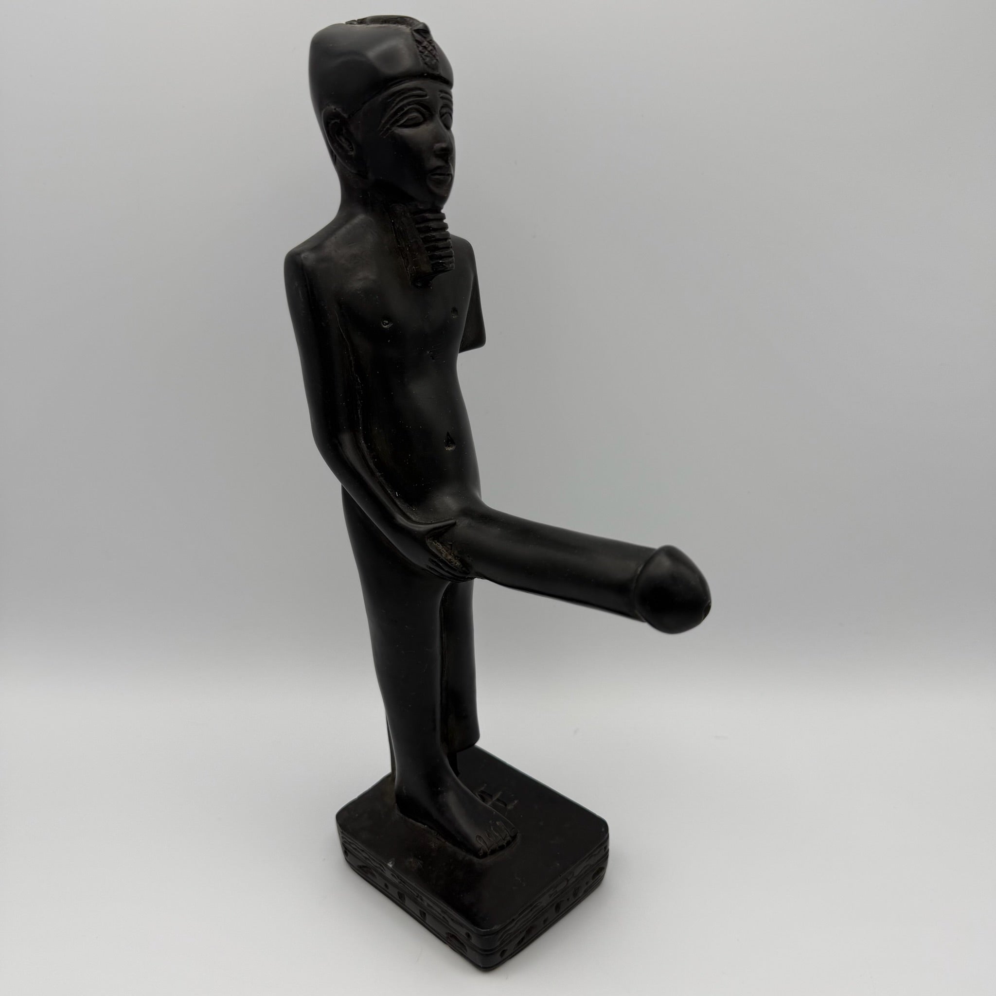 Ägyptische Min Statue I Fruchtbarkeitsgott I Ithyphallisch I Replik Handarbeit I 25,6 cm Showroom Ansbach