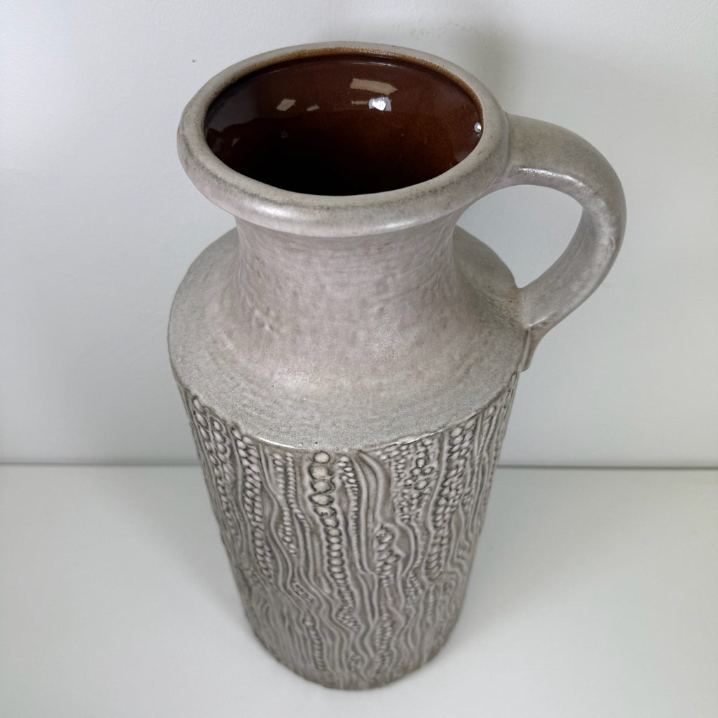 XL Carstens Tönnieshof Bodenvase 45 cm I Modell 7652-45 I Brutalismus Relief Vase Beige Grau 1970er West German Pottery I Makellos Carstens Tönnieshof