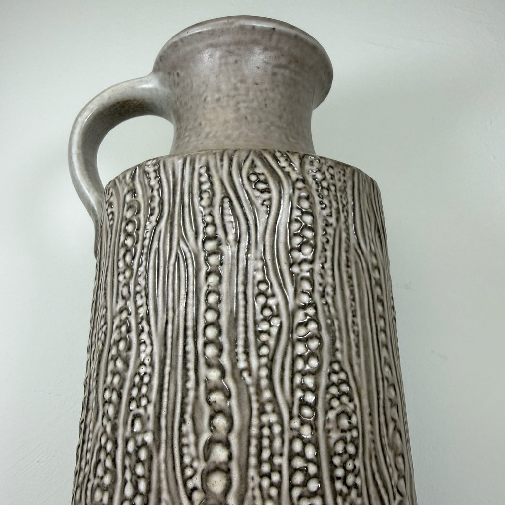 XL Carstens Tönnieshof Bodenvase 45 cm I Modell 7652-45 I Brutalismus Relief Vase Beige Grau 1970er West German Pottery I Makellos Carstens Tönnieshof