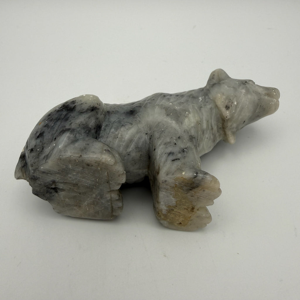 Antike Inuit Speckstein Figur I Bär I Kanada Eskimo Kunst I Handarbeit I 10 cm Showroom Ansbach