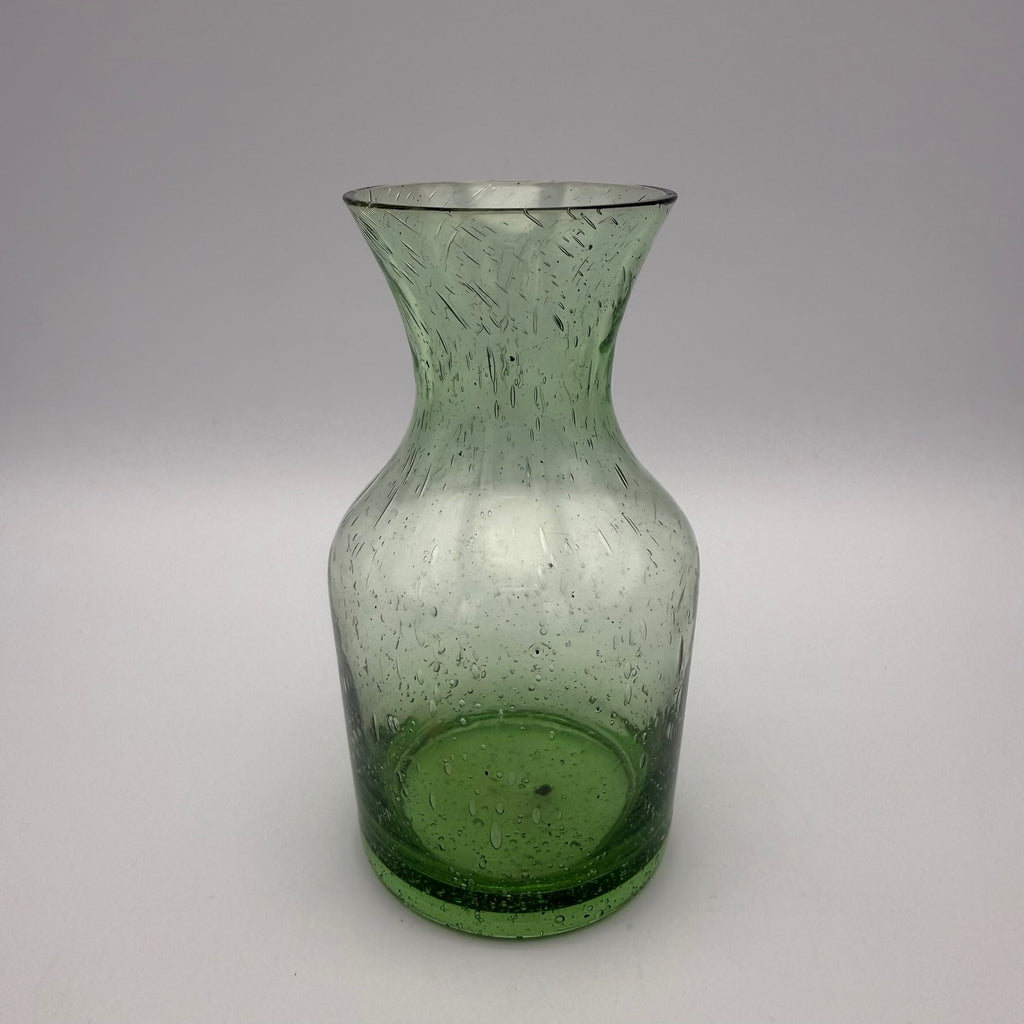 Kleine Vintage Bullicante Vase Grün I Blasenglas Solitärvase 1970er I Mid-Century Moosgrün Kunstglas 11,7 cm Showroom Ansbach