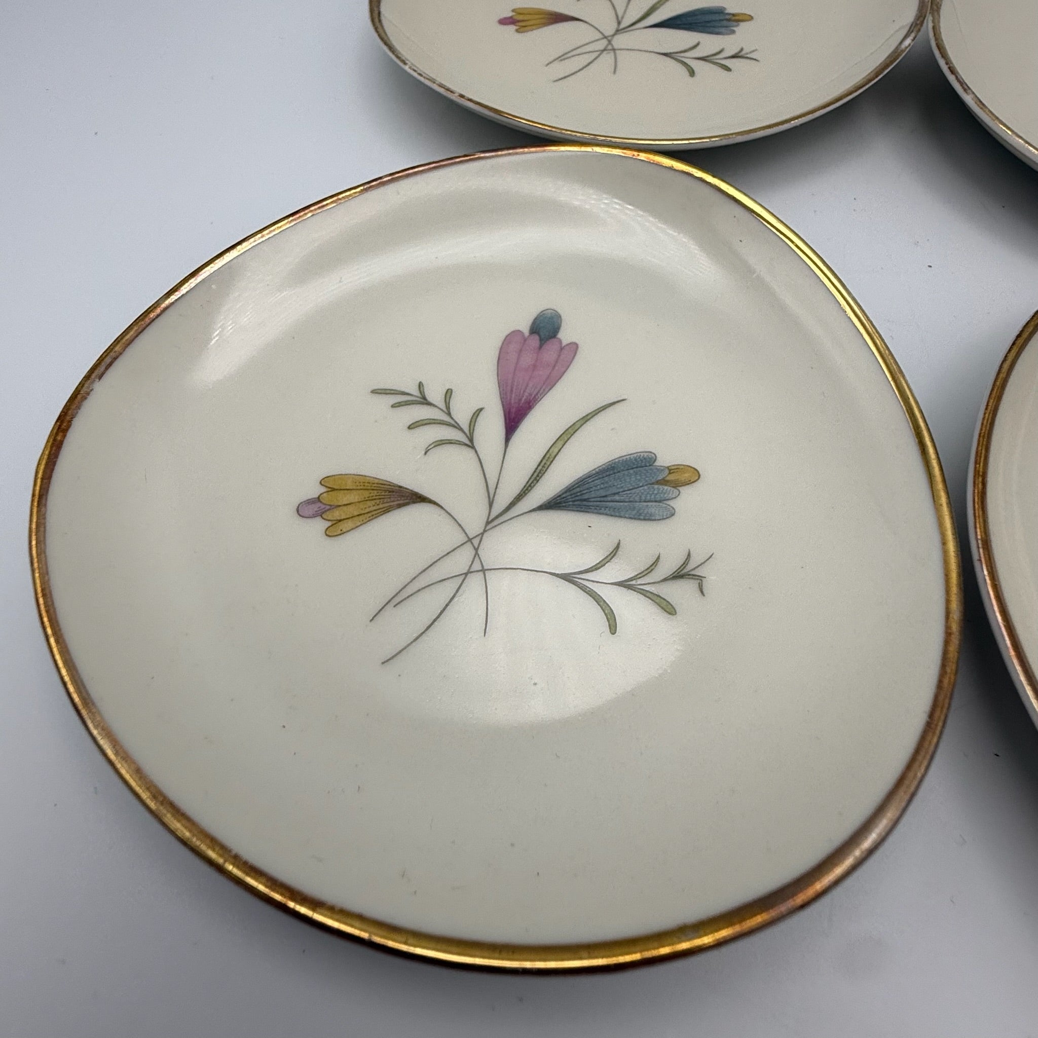4er Set Mitterteich Bavaria Konfektteller I Nierenform 50er Jahre I Dekor 8305 I Mid-Century Vintage I 11,2 cm Mitterteich Bavaria
