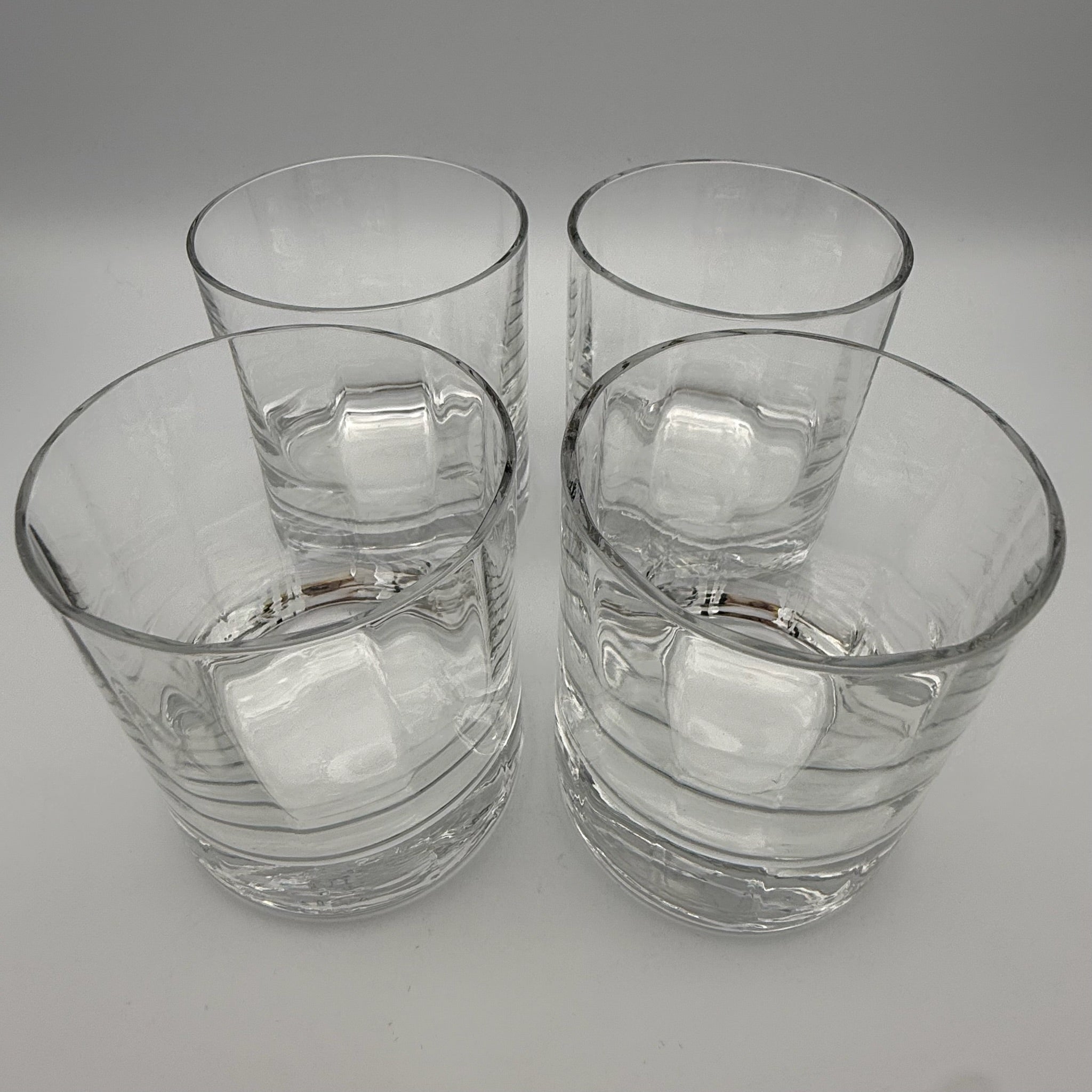 4x Vintage Whiskygläser Set Klar Bleikristall Whiskybecher Tumbler schwer 1544g Showroom Ansbach