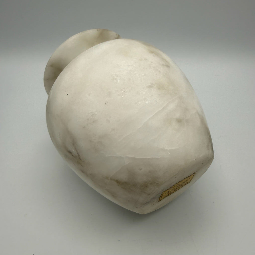 Alabaster Vase I Volterra Italien I Handarbeit I Bernstein-Optik I Schwer I 11,5 cm Showroom Ansbach