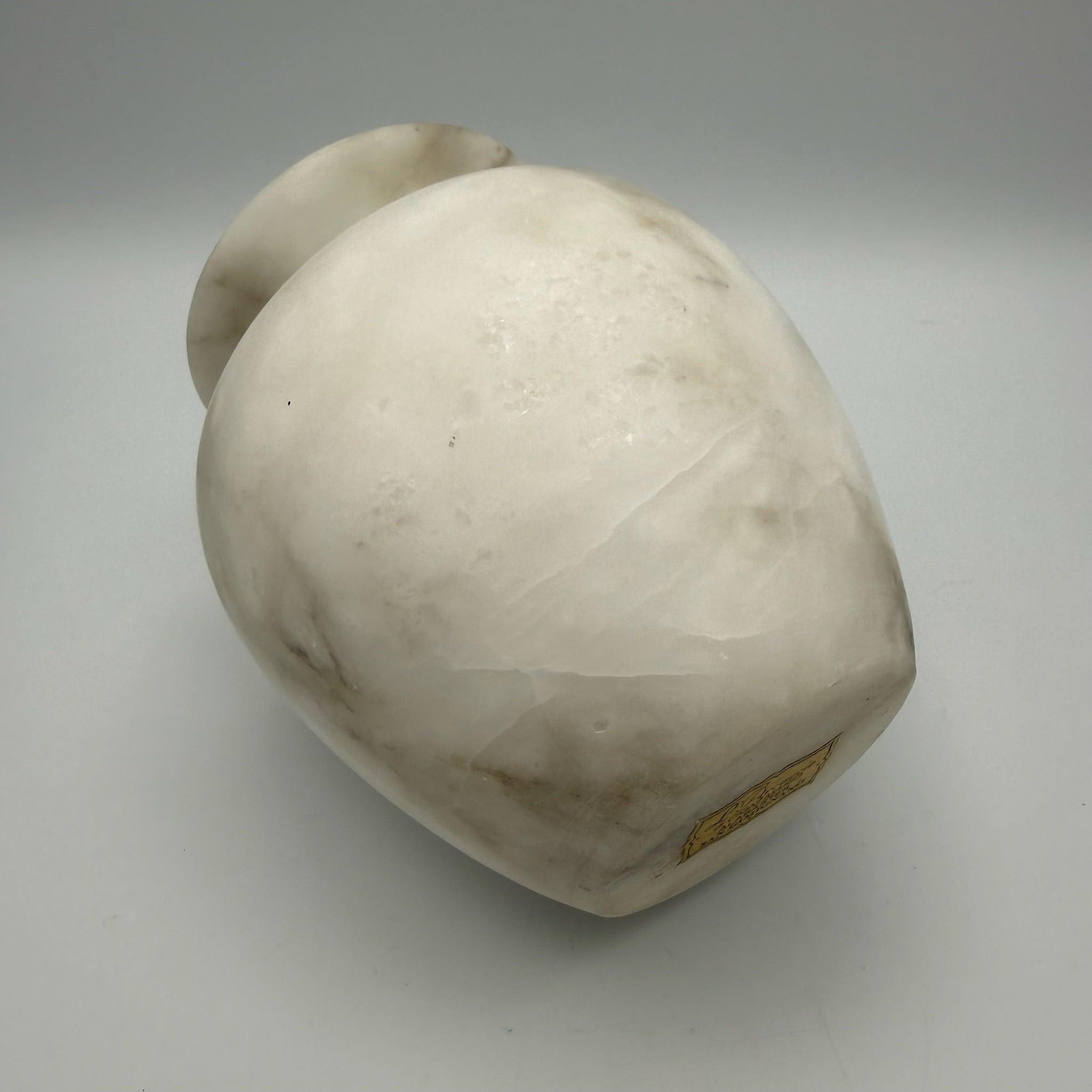 Alabaster Vase I Volterra Italien I Handarbeit I Bernstein-Optik I Schwer I 11,5 cm Showroom Ansbach