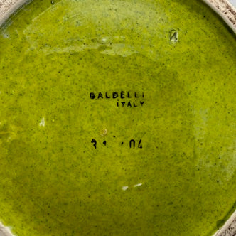 Ikonische Baldelli XL Henkelkanne 1960er I Grüne Mid-Century Keramik Karaffe mit Korken I Italy Modernist Design 31 cm I Top-Zustand Baldelli