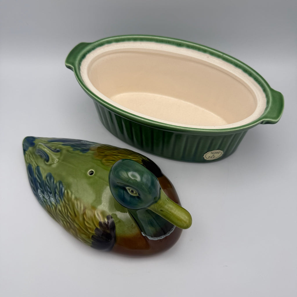 2er Set Frz. Ur-Pastetenformen 1950er I Ente & Fasan Terre a Feu I Unbenutzt Showroom Ansbach