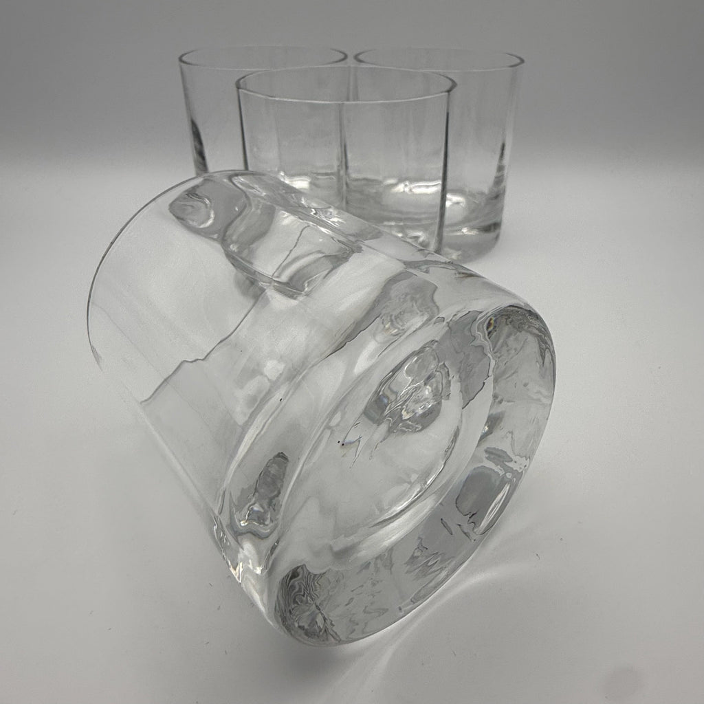 4x Vintage Whiskygläser Set Klar Bleikristall Whiskybecher Tumbler schwer 1544g Showroom Ansbach