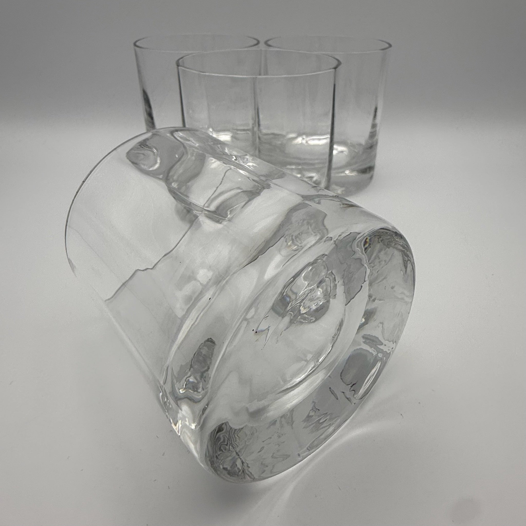 4x Vintage Whiskygläser Set Klar Bleikristall Whiskybecher Tumbler schwer 1544g Showroom Ansbach