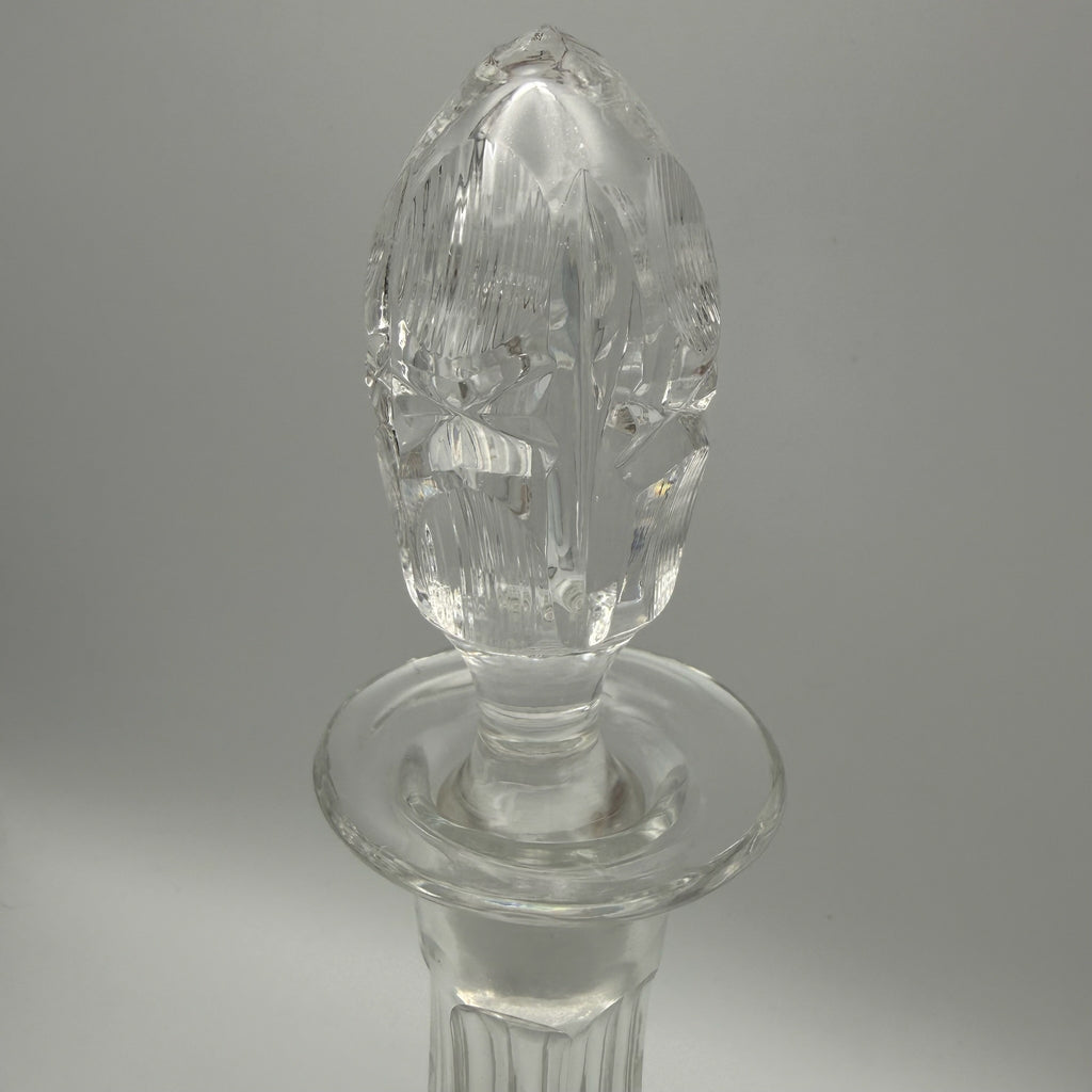 Schwere Vintage Glas Karaffe mit Kugelverschluss Flache Form Eisboden 25cm 1088g Showroom Ansbach
