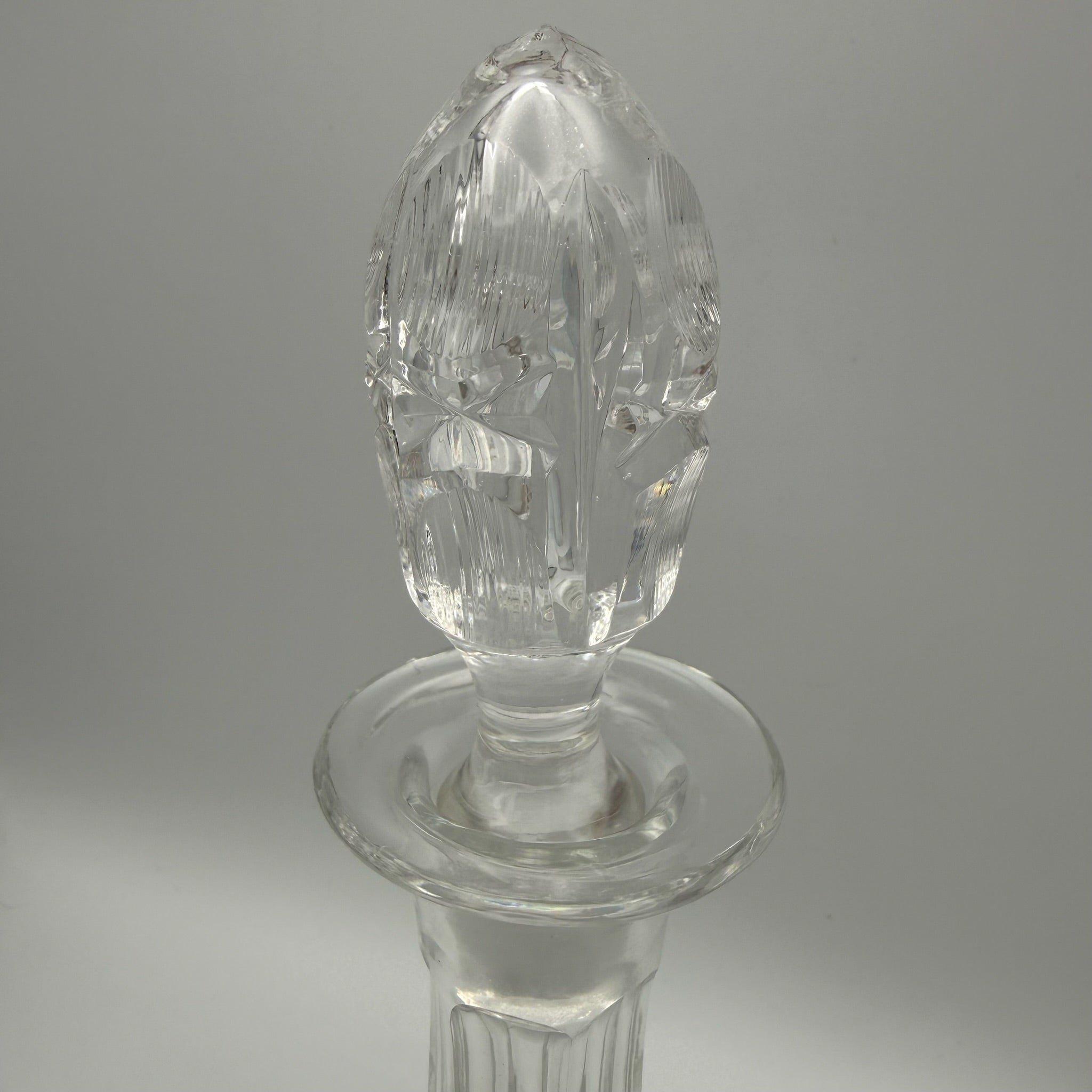 Schwere Vintage Glas Karaffe mit Kugelverschluss Flache Form Eisboden 25cm 1088g Showroom Ansbach