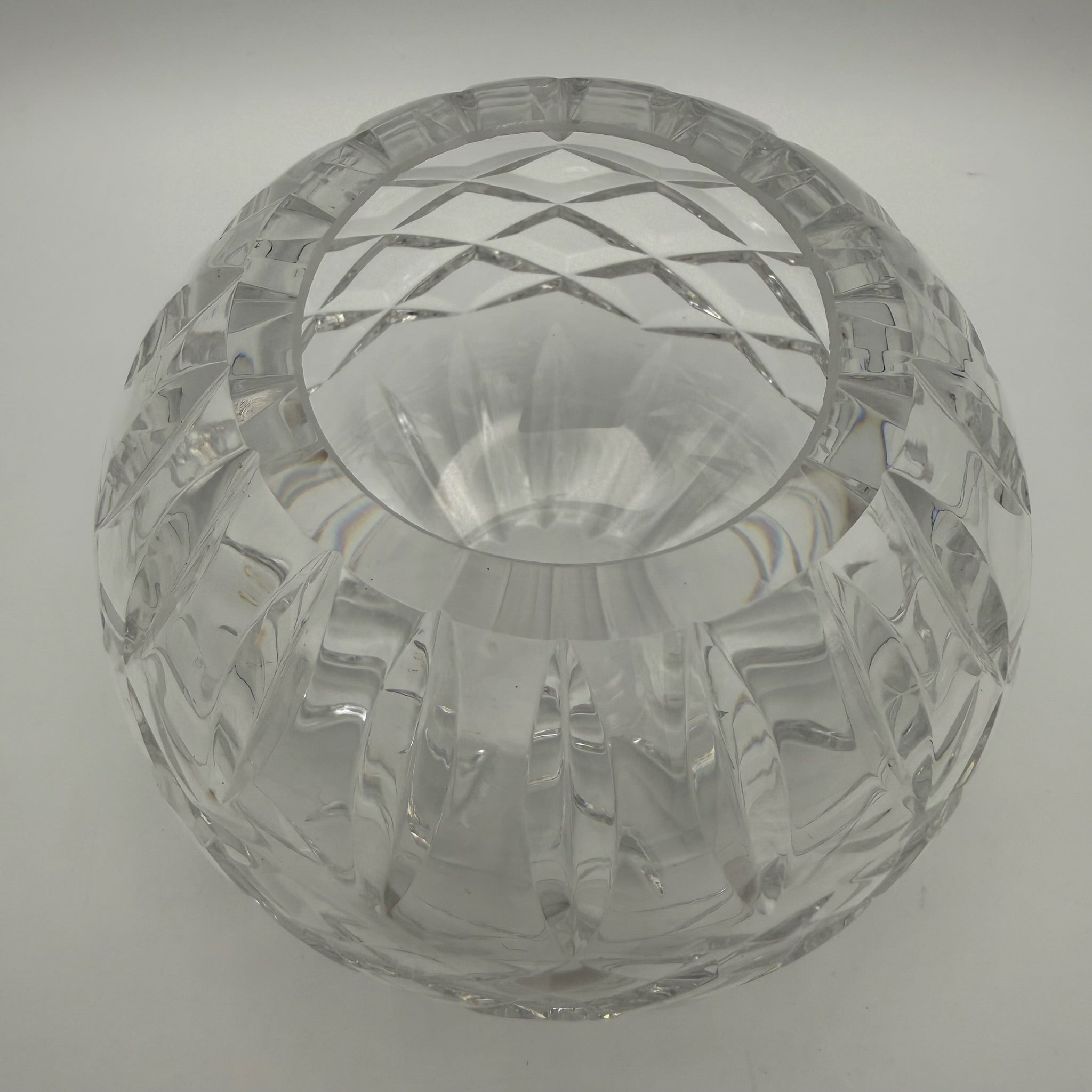Vintage Kristall Vase I Kugelform I Waffelschliff I Kristallglas I Schwer I 9,5 cm Showroom Ansbach
