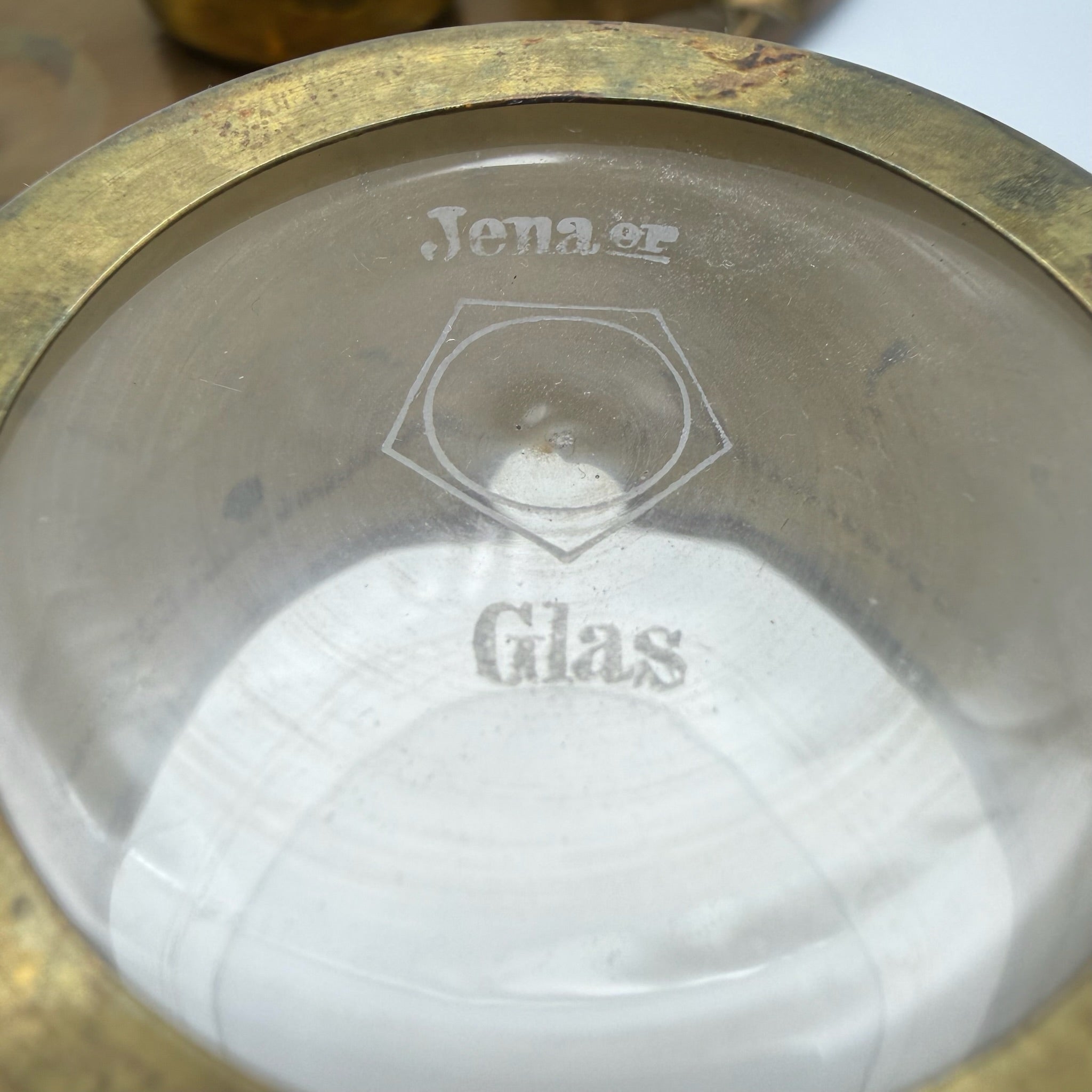 Antikes WMF Jugendstil Teeglas Set 1910 I Jenaer Glas 4er Set mit Tablett I Gemarkt Straußenmarke Geislingen I Rarität WMF