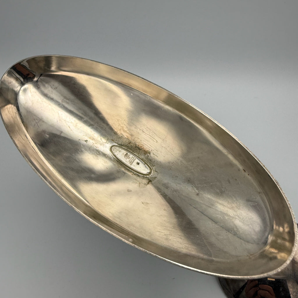 WMF Ikora Prunk-Kerzenleuchter I 2-flammig I Bauhaus- & Mid-Century-Klassiker I Versilbert I Originalzustand Patina I 1950er WMF