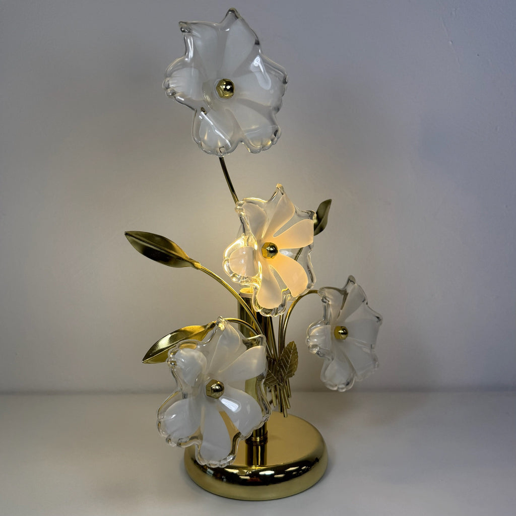 Paul Neuhaus Blüten Tischlampe I Modell 4521-10 I Romantische Florentiner Bouquet Lampe I Chrom & Acryl-Blüten Paul Neuhaus