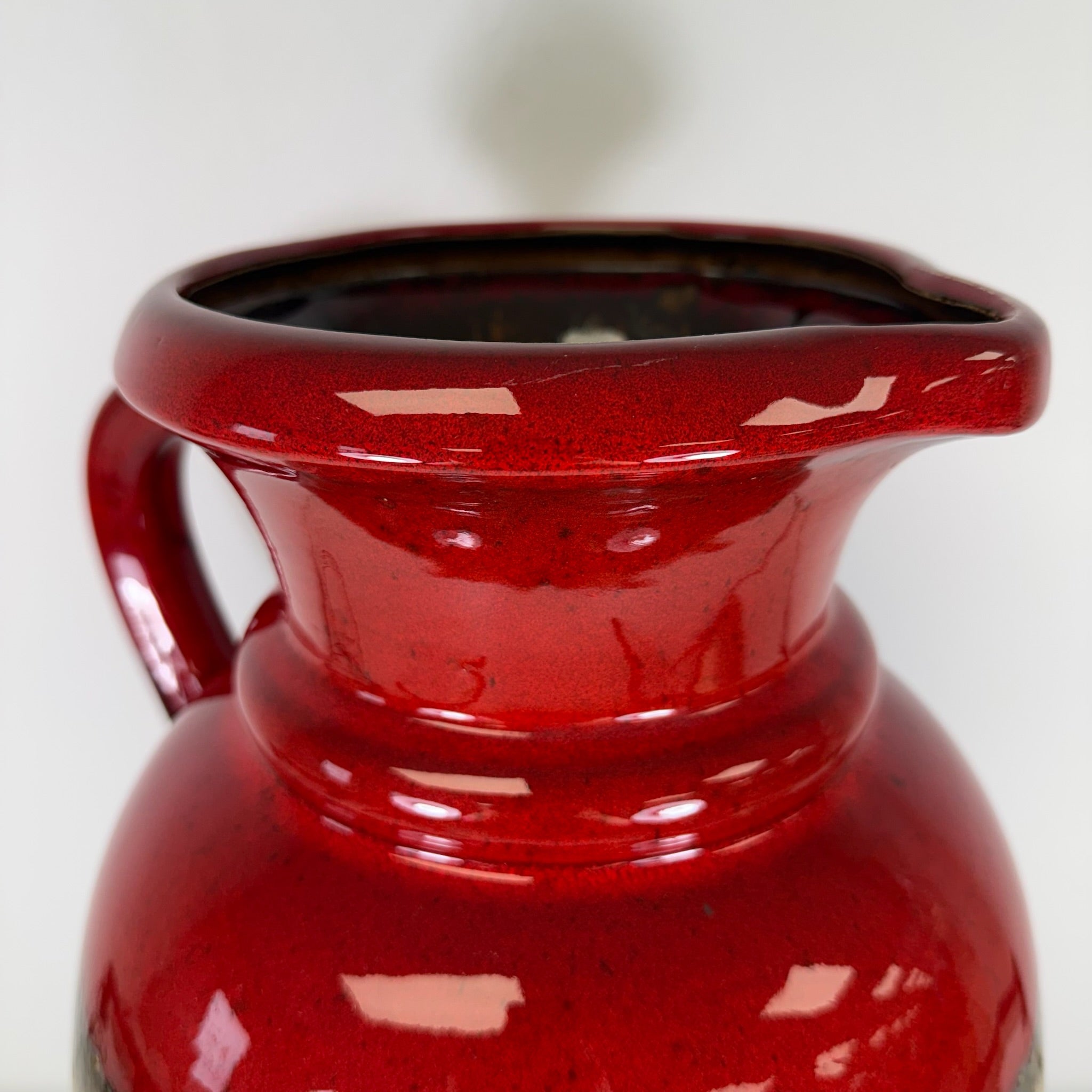 XL Scheurich Fat Lava Bodenvase 601-49 I West Germany I 49 cm I Keramikvase Rot Braun Scheurich