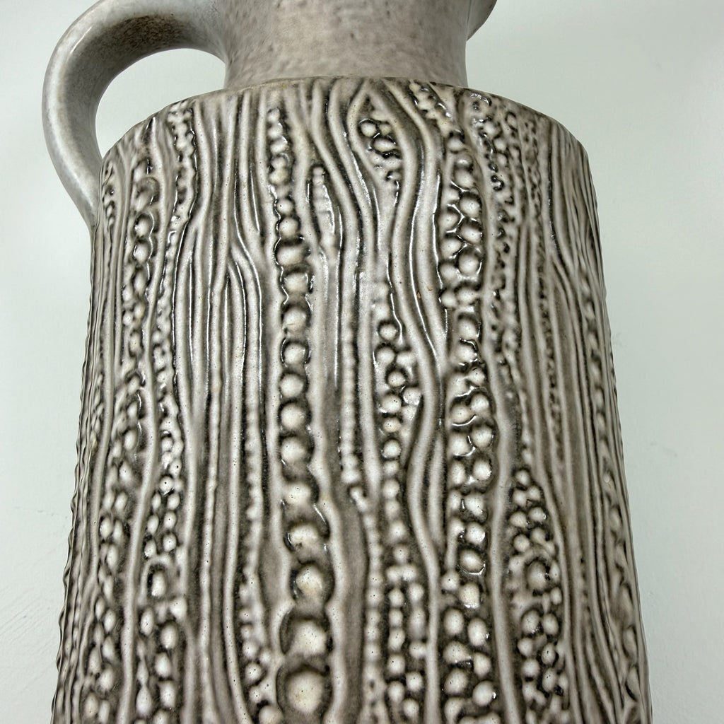 XL Carstens Tönnieshof Bodenvase 45 cm I Modell 7652-45 I Brutalismus Relief Vase Beige Grau 1970er West German Pottery I Makellos Carstens Tönnieshof