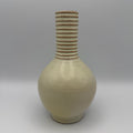 Jürgel Keramik Elstra Studio-Vase I Rillenhals Creme Braun I DDR Kunsthandwerk 1970er I Boho Vintage 19,3 cm Jürgel Keramik