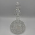 Schwere Vintage Glas Karaffe mit Kugelverschluss Flache Form Eisboden 25cm 1088g Showroom Ansbach