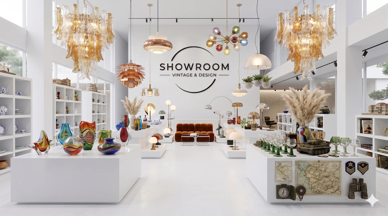 SHOWROOM Ansbach mit ausgewählten Vintage- und Designobjekten